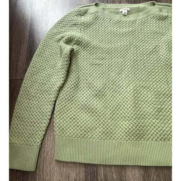 Vintage LL Bean Women’s Size M Knitted Mint Green Sweatshirt Crew Neck Sweater - Picture 2 of 14